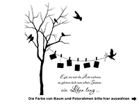 Wandtattoo Baum mit Fotorahmen und Sprichwort