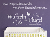 traumhaftes Baby Spruch Wandtattoo mit Schmetterlingen und Sternen