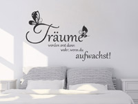 Träume werden wahr Wandtattoo Spruch im Schlafzimmer