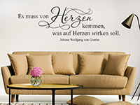 Wandtattoo Von Herzen im Wohnzimmer