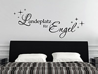 Wandtattoo Spruch Landeplatz fÃ¼r Engel Ã¼ber dem Bett im Schlafzimmer