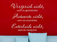 Wandtattoo Spruch Versprich nicht im Wohnzimmer