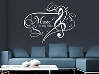 Wandtattoo Music is my life... im Wohnzimmer