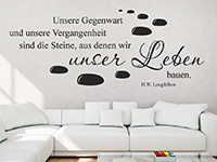 Wandtattoo Unser Leben im Wohnzimmer