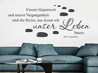 Zitat Wandtattoo Unser Leben über der Couch