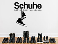 Wandtattoo Schuhe ausziehen