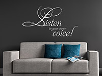 Wandtattoo Listen to your inner voice im Wohnzimmer