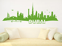 Dubai Skyline Wandtattoo in Farbe auf heller WandflÃ¤che