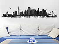 Skyline Wandtattoo San Francisco im Wohnzimmer