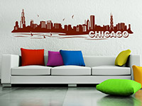 Chicago Skyline Wandtattoo in rot