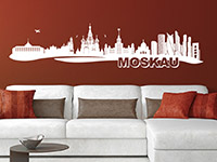 Moskau Skyline Wandtattoo in weiß
