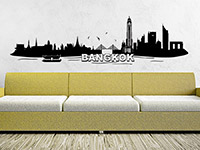 Skyline Wandtattoo Bangkok im Wohnzimmer