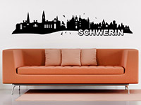 Skyline Wandtattoo Schwerin im Wohnzimmer