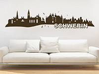 Schwerin Wandtattoo als Skyline auf heller Wand