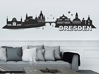 Wandtattoo Dresden im Wohnzimmer