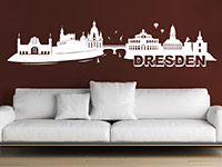 Skyline Dresden Wandtattoo in weiß