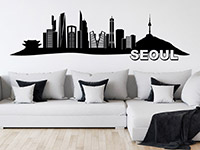 Skyline Wandtattoo Seoul auf hellem Hintergrund