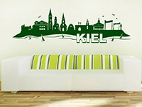 Kiel Skyline als Wandtattoo auf hellem Hintergrund