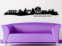 Skyline Wandtattoo Mailand über dem Sofa