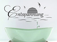 Wellness Wandtattoo Entspannung über der Badewanne