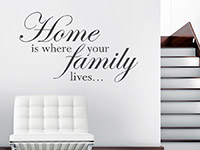 Wandtattoo Home is where your family im Flur