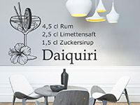 Daiquiri Wandtattoo Cocktail im Wohnbereich