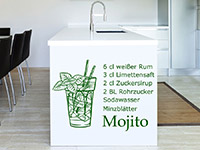 Mojito Cocktail Wandtattoo in der Küche