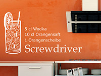 erfrischendes Screwdriver Cocktail Wandtattoo