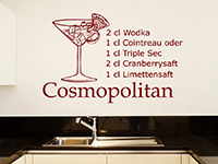 cooles Cosmopolitan Wandtattoo in der Küche