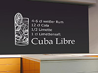 Cuba Libre Cocktail Wandtattoo in der Küche