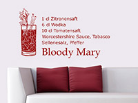 Wandtattoo Cocktail Bloody Mary im Wohnzimmer