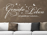 Spruch Wandtattoo Genieße dein Leben in weiß