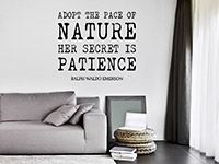 Wandtattoo Adopt the pace of nature Zitat im Wohnzimmer