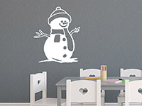 Schneemann mit Schal Wandtattoo im Kinderzimmer