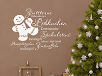 Weihnachtsplätzchen Wandtattoo mit Lebkuchenmann