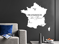 Frankreich Wandtattoo Motiv in weiß