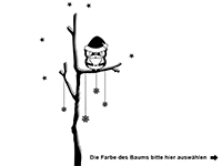 Wandtattoo Weihnachtlicher Baum mit Eule