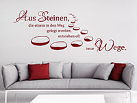 Wandtattoo Aus Steinen Spruch im Wohnzimmer