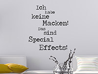 Wandtattoo Spruch Keine Macken im Wohnzimmer