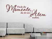 Wandtattoo Finde die Momente im Wohnzimmer