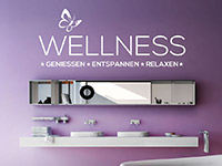 Wellness Wandtattoo Lounge mit Kreisen als Dekoidee