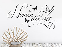 Wandtattoo Nimm dir Zeit Schmetterlinge