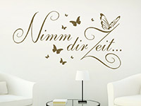 Nimm dir Zeit Wandtattoo mit Schmetterlingen