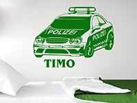 Wandtattoo Polizeiauto mit Name | Bild 4