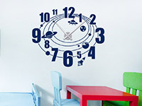 Wandtattoo Weltraum Uhr im Kinderzimmer