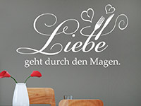 Wandtattoo Liebe geht durch den Magen mit Herzen | Bild 4