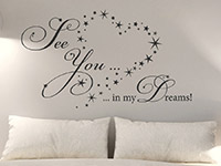 Sterne Wandtattoo See you in my dreams auf heller Wand