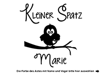 Wandtattoo Kleiner Spatz mit Wunschname