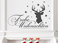 Wandtattoo Hirsch mit Frohe Weihnachten | Bild 3