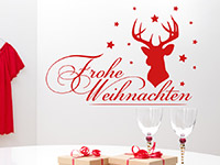 Wandtattoo Hirsch mit Frohe Weihnachten | Bild 4